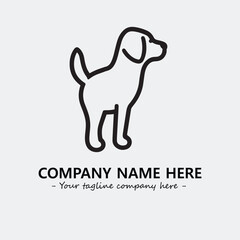 Dog illustration black and white for logo company vector image