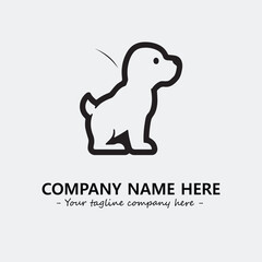 Dog illustration black and white for logo company vector image