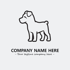Dog illustration black and white for logo company vector image