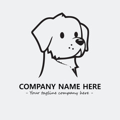 Dog illustration black and white for logo company vector image