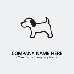 Dog illustration black and white for logo company vector image