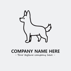 Dog illustration black and white for logo company vector image