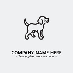 Dog illustration black and white for logo company vector image