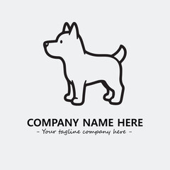 Dog illustration black and white for logo company vector image