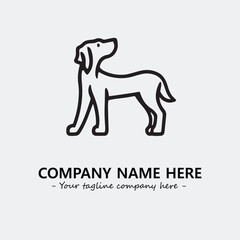 Dog illustration black and white for logo company vector image