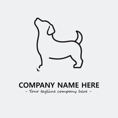 Dog illustration black and white for logo company vector image