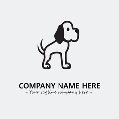 Dog illustration black and white for logo company vector image