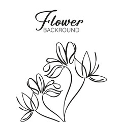 Elegant Minimalist Flower Line Art Background Illustration