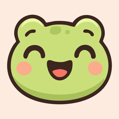 Fototapeta premium Happy baby frog with wide smile and open eyes