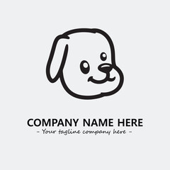 Dog illustration black and white for logo company vector image