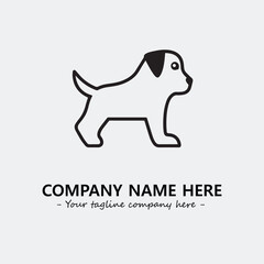 Dog illustration black and white for logo company vector image