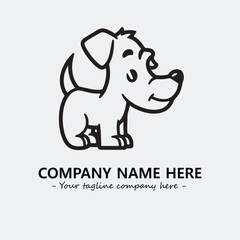 Dog illustration black and white for logo company vector image