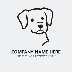 Dog illustration black and white for logo company vector image