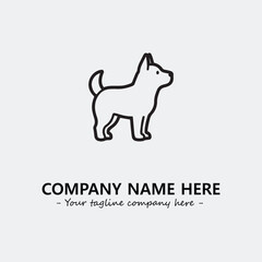 Dog illustration black and white for logo company vector image