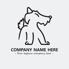 Dog illustration black and white for logo company vector image