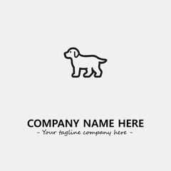Dog illustration black and white for logo company vector image