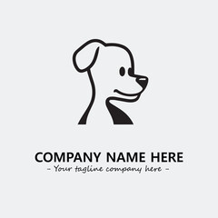 Dog illustration black and white for logo company vector image