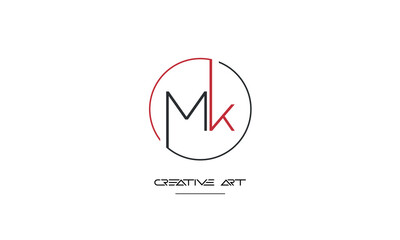MK, KM, M, K abstract letters logo monogram
