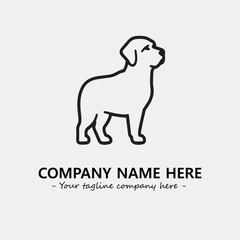Obraz premium Dog illustration black and white for logo company vector image