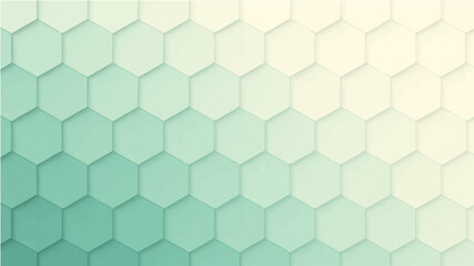 3D Hexagonal Gradient Vector Pattern in Cream and Teal Tones.