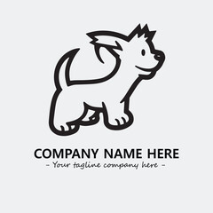 Dog illustration black and white for logo company vector image