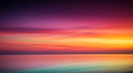 Obraz premium Vibrant Sunset Ocean Seascape Colorful Sky Abstract Nature