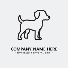 Dog illustration black and white for logo company vector image

