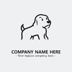 Dog illustration black and white for logo company vector image
