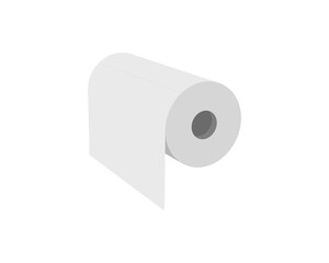 Clean, minimalist illustration of a paper towel roll.  Perfect for websites, blogs, or presentations needing a simple, yet effective image representing cleanliness, hygiene, or household essentials.