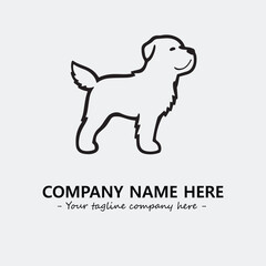 Dog illustration black and white for logo company vector image
