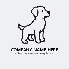 Dog illustration black and white for logo company vector image
