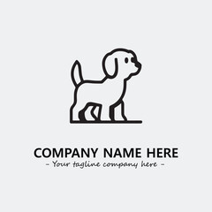 Dog illustration black and white for logo company vector image
