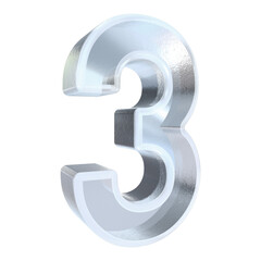 3D Ice Stone Numbers 3