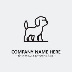 Dog illustration black and white for logo company vector image
