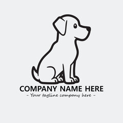 Dog illustration black and white for logo company vector image
