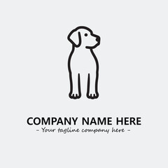Dog illustration black and white for logo company vector image
