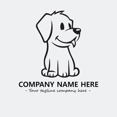 Dog illustration black and white for logo company vector image
