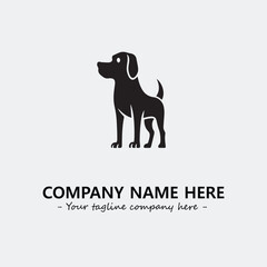Dog illustration black and white for logo company vector image
