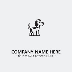Dog illustration black and white for logo company vector image
