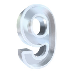 3D Ice Stone Numbers 9