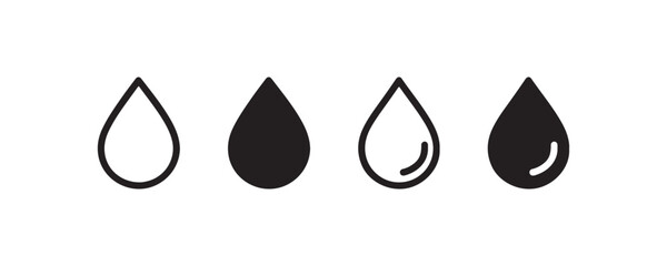 Water drop icon set in minimal style Vector