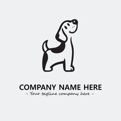 Dog illustration black and white for logo company vector image
