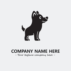 Dog illustration black and white for logo company vector image

