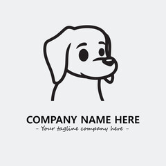 Dog illustration black and white for logo company vector image
