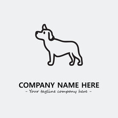 Dog illustration black and white for logo company vector image
