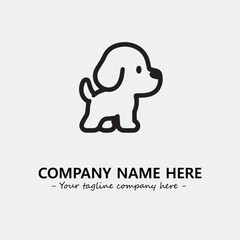 Dog illustration black and white for logo company vector image
