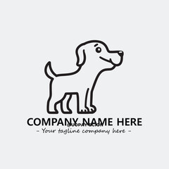 Dog illustration black and white for logo company vector image
