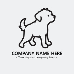 Dog illustration black and white for logo company vector image
