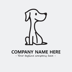 Dog illustration black and white for logo company vector image
