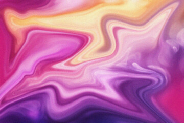 Abstract fluid art painting with swirling pink purple and yellow colors